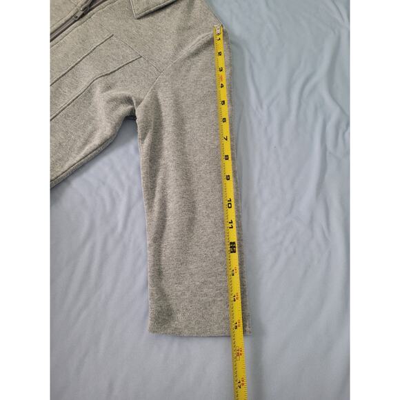 Vintage Y2k Kavio Zip Up Collared Fitted Sweater Sz S Gray Preppy Twee Academia - Picture 6 of 6